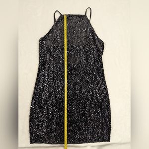 Express sequin little black dress